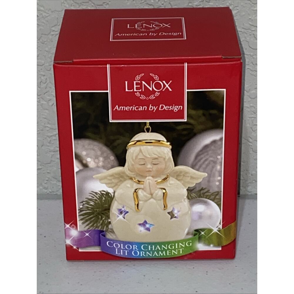 Lenox American By Design Angel Ornament Color Changing Lit Light Up NEW In Box